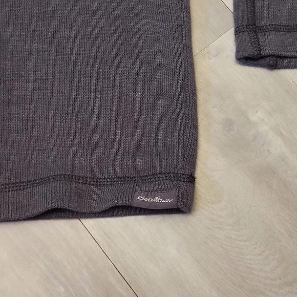 🛍Eddie Bauer Mens XL Pullover Gray Quarter Zip Warm Casual - Picture 3 of 4